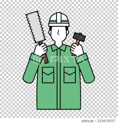 有鋸子和鐵鎚的男人 有鋸子和鐵鎚的男人 123419557