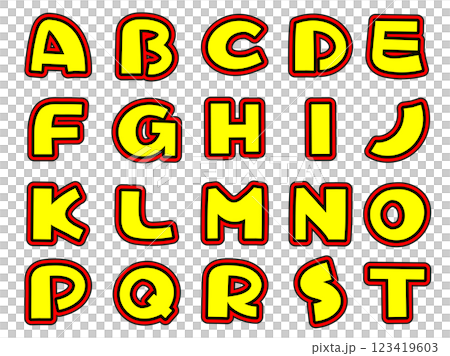 醒目的黃色字母 A 至 T 123419603