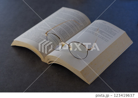 英語のペーパーバックのページを開いて、のんびり読書を楽しんでいるイメージ 英語のペーパーバックのページを開いて、のんびり読書を楽しんでいるイメージ 123419637