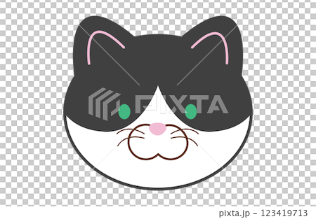 ハチワレの猫の顔 ハチワレの猫の顔 123419713