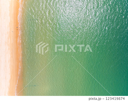 Top view Beautiful beach nature sea,Amazing landscape sea in summer background Top view Beautiful beach nature sea,Amazing landscape sea in summer background 123419874
