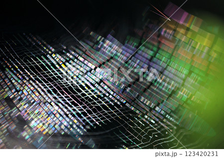 朝陽を浴びて虹色に輝く蜘蛛の巣 クローズアップ 朝陽を浴びて虹色に輝く蜘蛛の巣 クローズアップ 123420231