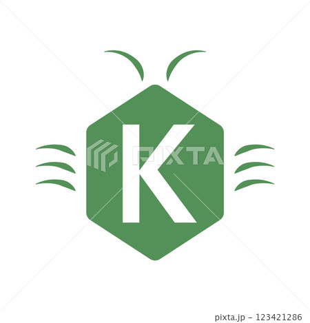 デフォルメしたカメムシのイメージイラスト、Kの文字入り 123421286