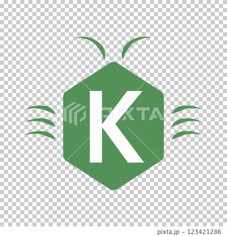 デフォルメしたカメムシのイメージイラスト、Kの文字入り 123421286