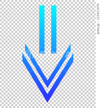 Down arrow, light blue to blue gradation Down arrow, light blue to blue gradation 123421470