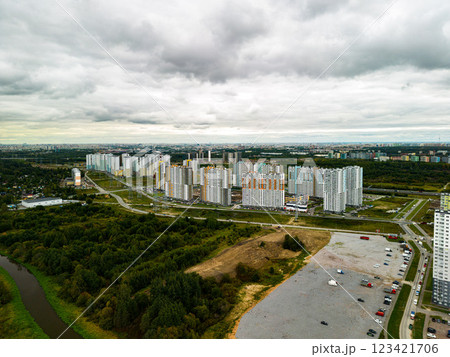 Exploring Urban Development Occurring in a Cloudy and Overcast Landscape Environment 123421706