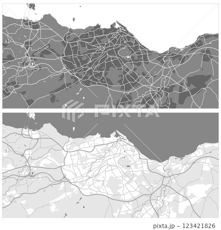 Layered editable vector illustration outline Map of Edinburgh,Scotland 123421826