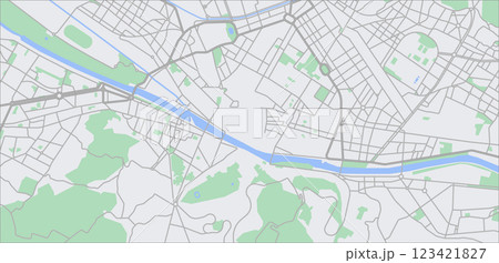 Layered editable vector illustration outline Map of Florence,Italy 123421827