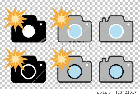 カメラ　アイコン　撮影　フラッシュ 123422017