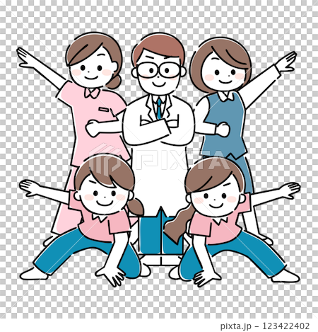 Home medical team in hero pose Home medical team in hero pose 123422402