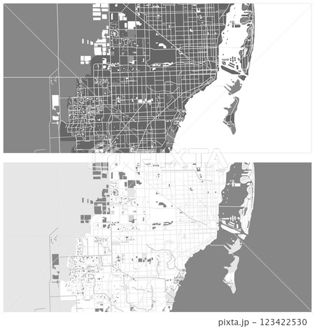 Layered editable vector illustration outline Map of Miami,USA Layered editable vector illustration outline Map of Miami,USA 123422530