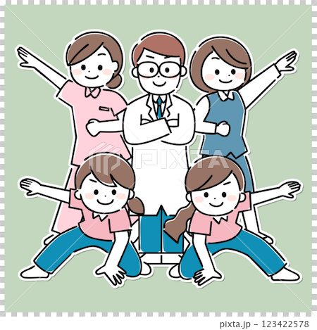 Home medical team in hero pose (white border included) Home medical team in hero pose (white border included) 123422578