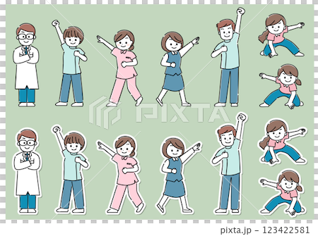 Medical team people set in hero poses Medical team people set in hero poses 123422581