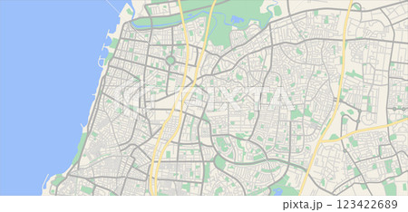 Layered editable vector illustration outline Map of Tel Aviv,Israel. 123422689