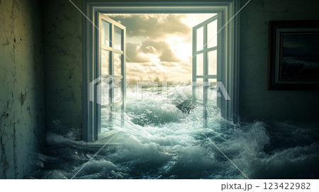 flood water enters the room through the window bad dream flood water enters the room through the window bad dream 123422982
