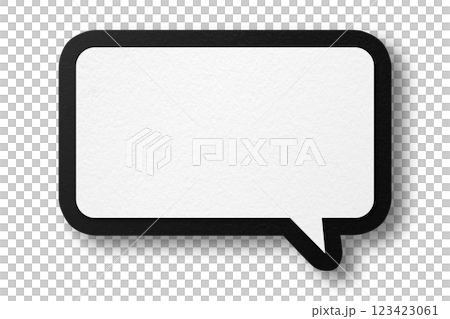 Black paper speech bubbles separated on transparent background 123423061