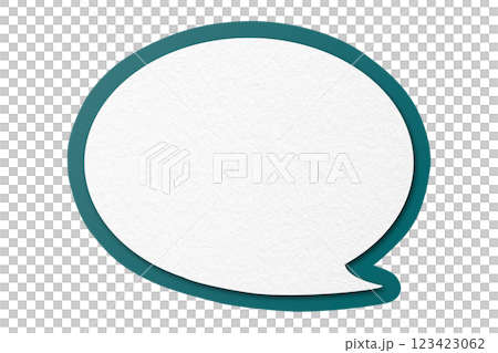 Green paper speech bubbles separate on transparent background 123423062