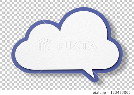 Purple paper speech bubbles separated on transparent background 123423063