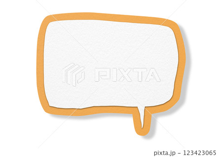 Orange paper speech bubbles separated on transparent background 123423065