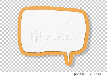 Orange paper speech bubbles separated on transparent background 123423065