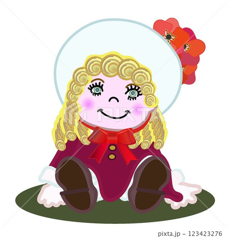 西洋人形のイラスト 123423276