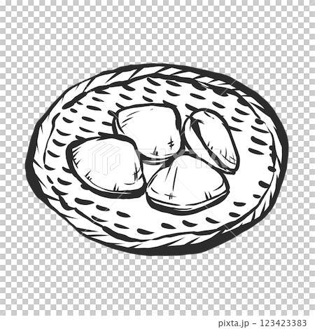 バカガイの手描き筆絵風イラスト バカガイの手描き筆絵風イラスト 123423383