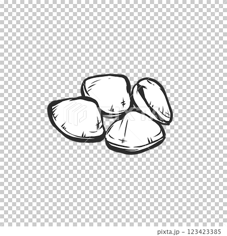 バカガイの手描き筆絵風イラスト 123423385