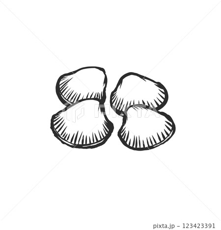 赤貝の手描き筆絵風イラスト 赤貝の手描き筆絵風イラスト 123423391