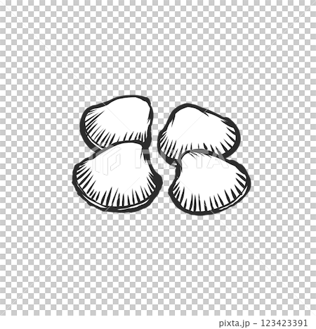 赤貝の手描き筆絵風イラスト 赤貝の手描き筆絵風イラスト 123423391