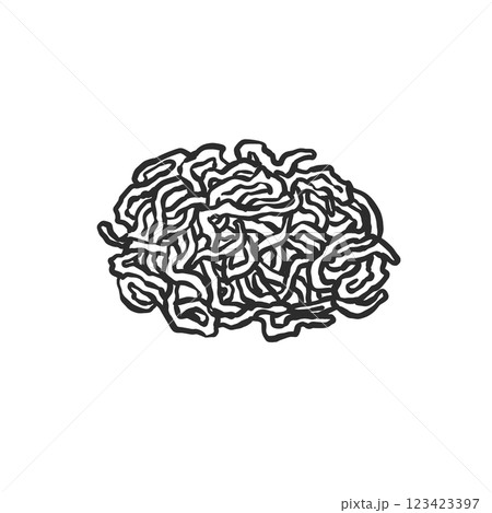 ひじきの手描き筆絵風イラスト ひじきの手描き筆絵風イラスト 123423397