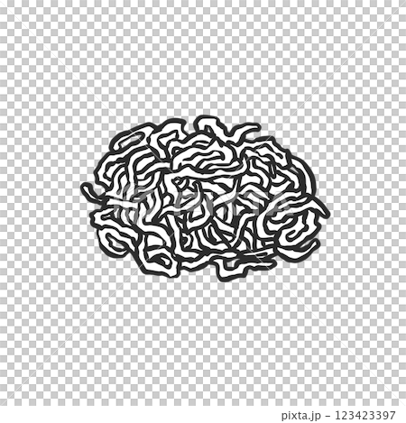 ひじきの手描き筆絵風イラスト ひじきの手描き筆絵風イラスト 123423397