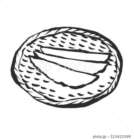 かずのこの手描き筆絵風イラスト 123423399