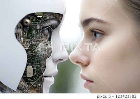 Cognitive evolution: artificial intelligence robotics, highlighting the rise of cyborgs, AI-driven systems, and technological advancements shaping the future of human machine collaboration. 123423582