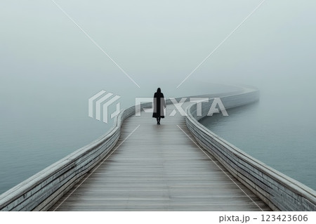 Infinite journey: A road that disappears into the distance, symbolizing the endless pursuit of discovery and adventure, evoking a sense of wonder and the eternal quest for the unknown. 123423606