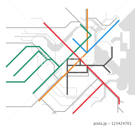Layered editable vector illustration of Traffic Network Map of Boston,America 123424701