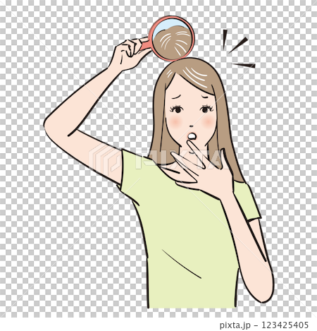 長髮美女,患有頭髮問題 長髮美女,患有頭髮問題 123425405