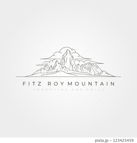 fitz roy mountain line art logo vector symbol illustration design, mountain scenic vector design 123425459