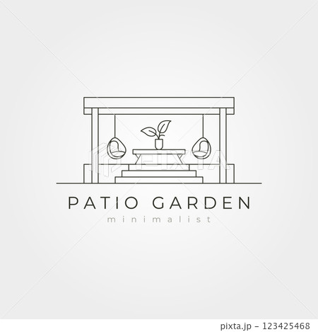 patio garden vector illustration design, modern terrace icon symbol design 123425468