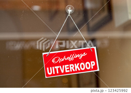 Clearance sale - Sign in Dutch 123425992