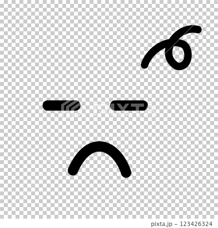 手寫可愛表情符號/表情圖示面無表情嗯黑色 123426324