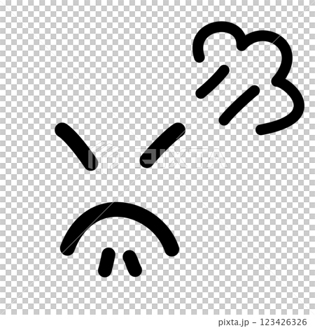 怒る　手書きのかわいい絵文字・顔文字アイコン　黒 123426326