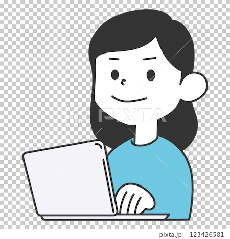パソコンの操作をしている女性 パソコンの操作をしている女性 123426581