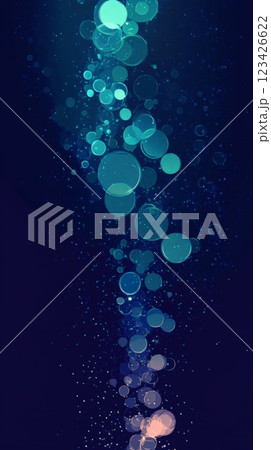 Abstract depiction of rippling water with raindrops creating a mesmerizing underwater scene. Soft blue and green hues blend seamlessly, evoking tranquility and fluidity 123426622