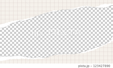 Torn paper frame, simple dotted grid paper, torn notebook style background frame 123427890