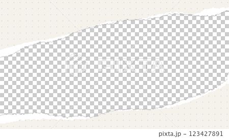 Torn paper frame, simple dot grid paper, torn notebook style background frame 123427891
