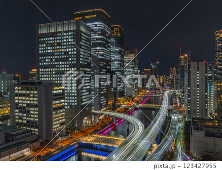 大阪　中之島のステキな夜景 123427955
