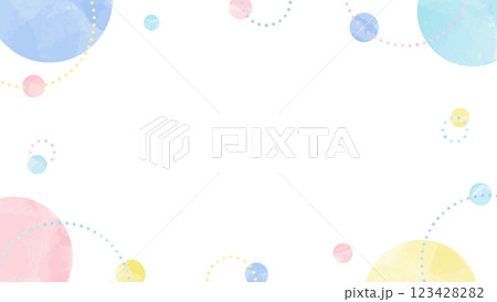 丸のポップなフレーム、水彩カラー 丸のポップなフレーム、水彩カラー 123428282