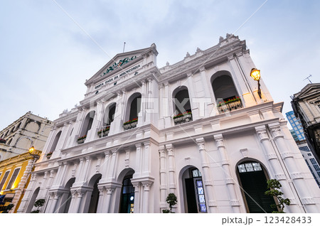 The Holy House of Mercy in Senado Square(Largo do Senado), Macau, is a UNESCO World Heritage Site. 123428433