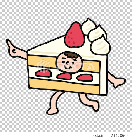 Person wearing a shortcake costume pointing Person wearing a shortcake costume pointing 123428605