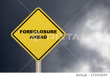 Foreclosure Ahead - Crossing sign Foreclosure Ahead - Crossing sign 123428834